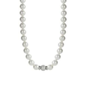 NWT TI SENTO MILANO White Pearl Necklace and Bracelet Set, Silver & Zircon Beads